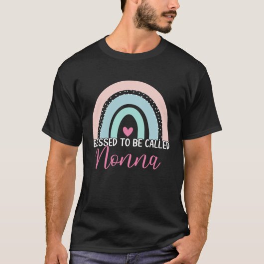T-shirt Cute Blessed To Be Called Nonna Boho Rainbow Mom G (Devant)