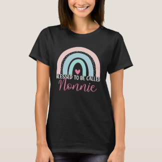 T-shirt Cute Blessed To Be Called Nonnie Boho Rainbow Mom 