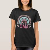 T-shirt Cute Blessed To Be Called Oma Boho Rainbow Leopard (Devant)