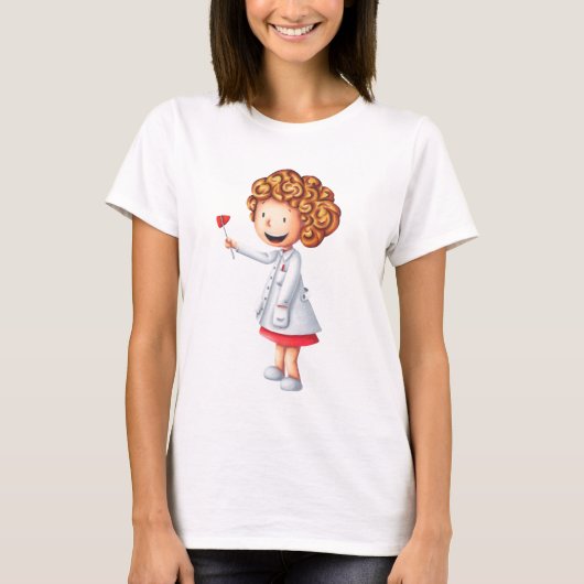 T-shirt Cute Blond Nurse Illustré (Devant)