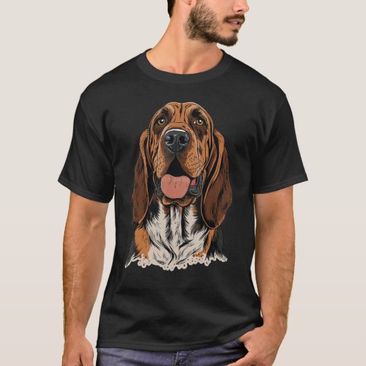 T-shirt Cute Bloodhound Dog on Bloodhound  1 (Devant)