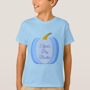 T-shirt Cute Blue Baby Boy Citrouille Personnalisé Big Bro