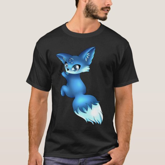 T-shirt Cute Blue Fox, Animals (Devant)