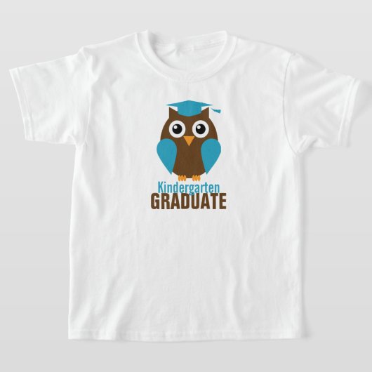T-shirt Cute Blue Owl Kindergarten Graduate (Poser)