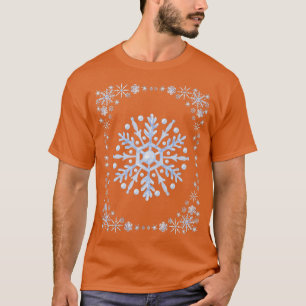 T-shirt Cute Blue Snowflake Motif Pour Filles Et Hiver V