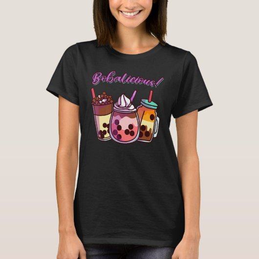 T-shirt Cute Boba Bubble Tea Bobalicious (Devant)