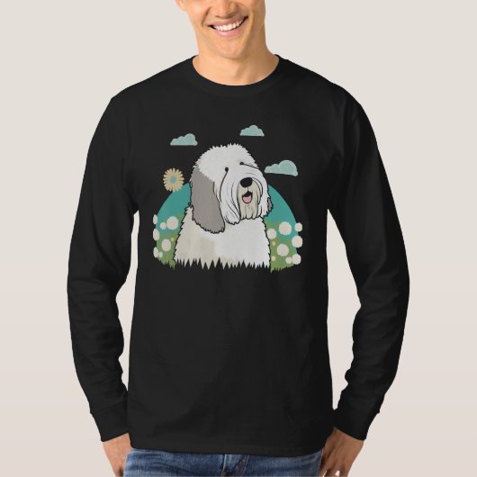 T-shirt Cute Bobtail Dog on Old English Sheepdog 2 (Devant)