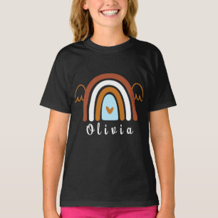 T-shirt Cute Boho arc-en-ciel avec nom personnalisé