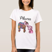 T-shirt Cute Boho mère et bébé Eléphants Nouvelle maman (Devant)