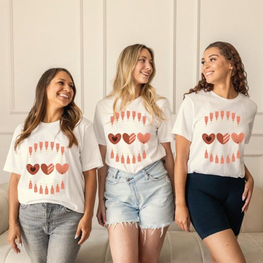 T-shirt Cute Boho Valentines Coeurs de la Journée