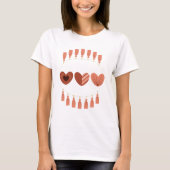 T-shirt Cute Boho Valentines Coeurs de la Journée (Devant)
