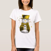T-shirt Cute bonhomme de neige d'or (Devant)