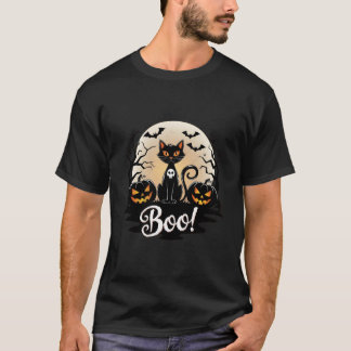 T-shirt Cute Boo Chat Halloween