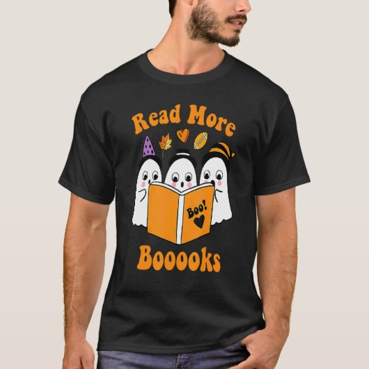 T-shirt Cute Boooks Read More Books Funny Teacher H (Devant)