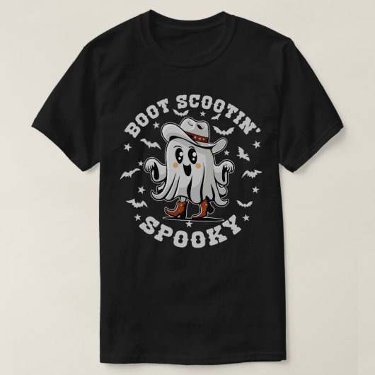 T-shirt Cute Boot Scootin Éffrayant Halloween Fantôme Enfa (Design devant)
