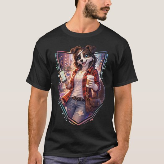 T-shirt Cute Border Collie (Devant)