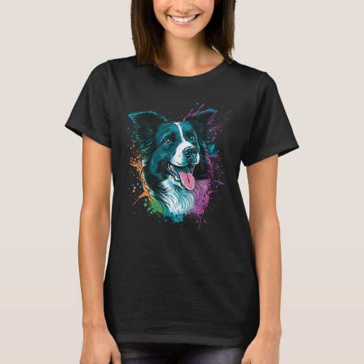 T-shirt Cute Border Collie Dog on Border Collie Lover_3 (Devant)