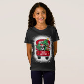 T-Shirt Cute Boston Terrier Camion Rouge Joyeux Noël Blea (Devant entier)