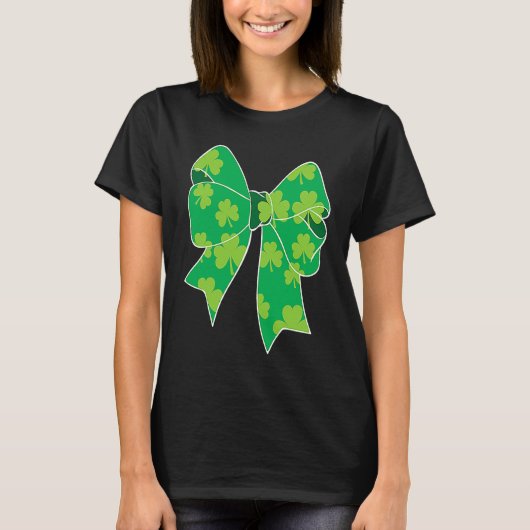 T-shirt Cute Bow Girls Irish St Patricks Day Kids (Devant)