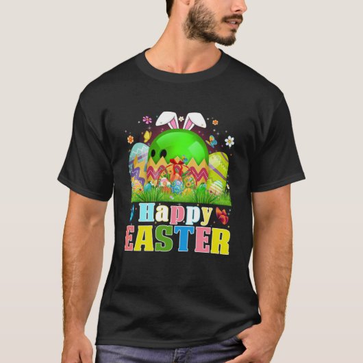 T-shirt Cute Bowling Ball Hatched From Egg Easter Day Men  (Devant)