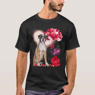 T-shirt Cute Boxer Balloon Coeur Saint Valentin Saint Vale