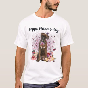 T-shirt Cute Boxer Maman Fleur Joyeux Fête des Mères Amour