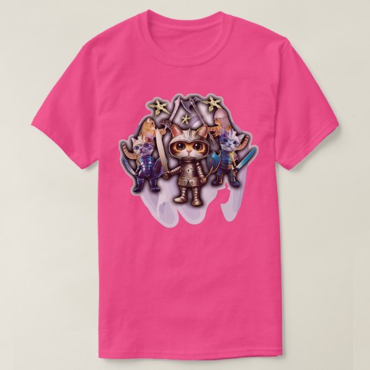 T-shirt Cute brave chats de combat (Design devant)