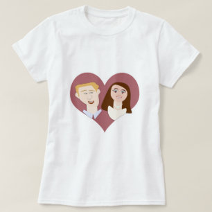T-shirt Cute British Couple Royal Cartoon Love Design