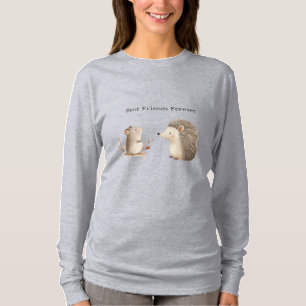 T-shirt Cute Brown Cream Hérisson Souris Meilleurs amis