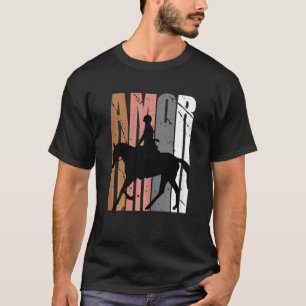 T-shirt Cute Brun Amor Cheval à cheval Vie Motivation Rid
