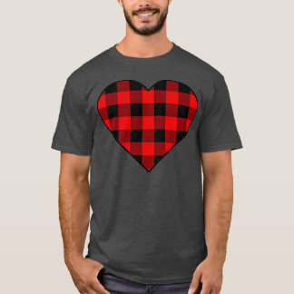 T-shirt Cute Buffalo Lumberjack Plaid Heart Love Day