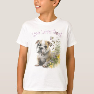 T-shirt Cute Bulldog Floral