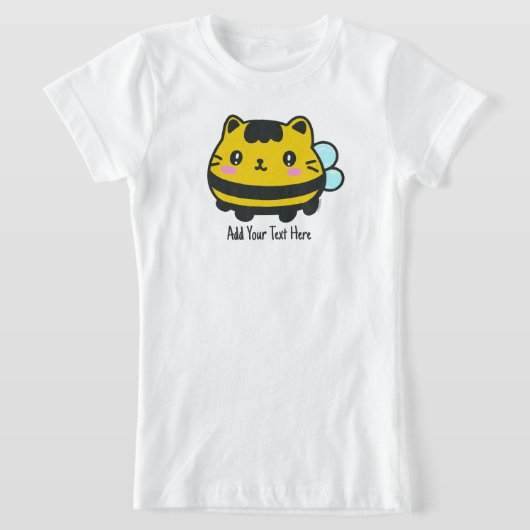 T-Shirt Cute Bumblebee Chat Texte personnalisé (Poser)