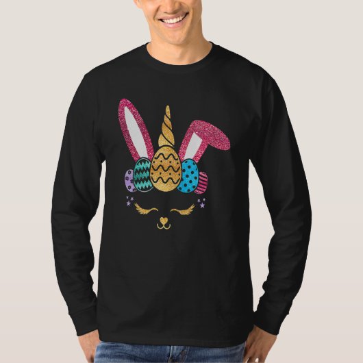 T-shirt Cute Bunnicorn Bunny Unicorne Oeufs de Pâques Joye (Devant)