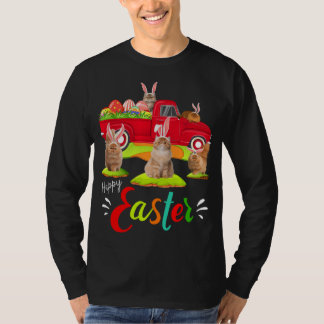 T-shirt Cute Bunny Chats Perse équitation Camion Rouge Hap