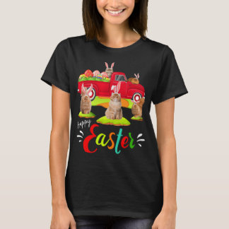 T-shirt Cute Bunny Chats Perse équitation Camion Rouge Hap