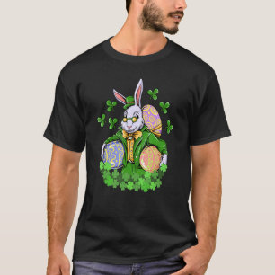 T-shirt Cute Bunny Face Jour de la Saint Patrick Shamrock