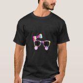 T-shirt Cute Bunny Face Tie Dye Bow Cravate Pâques Filles (Devant)