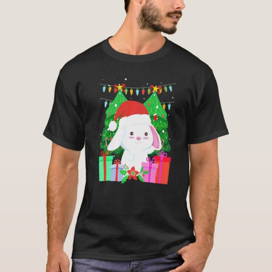 T-shirt Cute bunny fir tree Christmas (Devant)