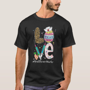 T-shirt Cute Bunny Love Healthcare Worker Leopard Easter C