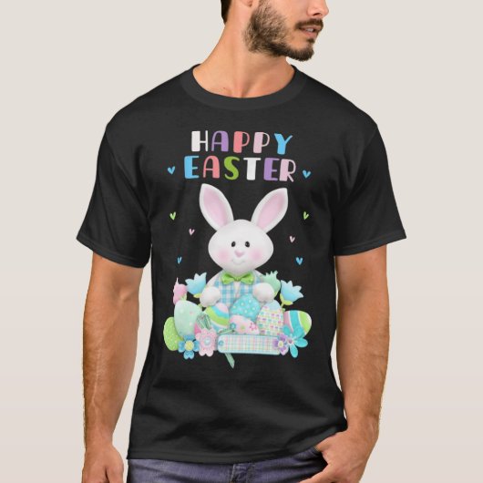 T-shirt Cute Bunny Pastel Oeufs de printemps Chasse Rabbit (Devant)