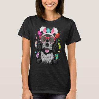 T-shirt Cute Bunny Portuguese Water Dog Face Easter Eggs E