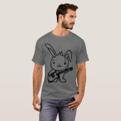 T-shirt Cute Bunny Rabbit Plays Guitar Music Guitarist Fun (Devant entier)