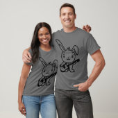 T-shirt Cute Bunny Rabbit Plays Guitar Music Guitarist Fun (Unisexe)