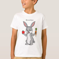 Cute bunny rabbit with vegetables