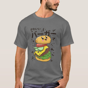 T-shirt Cute Burger Japonais Kawaii Alimentation Lover Cad