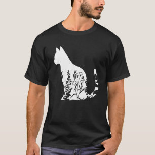 T-shirt Cute Ca Floral Ca Cat