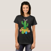 T-shirt Cute Cactus Bunny Hunt Egg Happy Easter Day Men Wo (Devant entier)