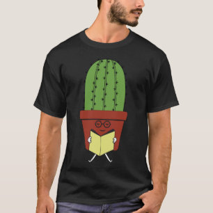 T-shirt Cute Cactus Lecture De Livres Funny Book Lover Rea