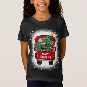 T-Shirt Cute Cairn Terrier Camion rouge Joyeux Noël Bleac